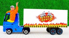 برنامه کودک ماشین بازی کودکانه با سنیا : کار با کامیون و استخر توپ جذاب!