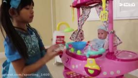 عروسک بازی دخترانه آشپزی - مراقبت از نی نی کوچولو