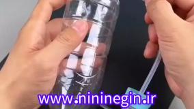 کاردستی تفنگ آب پاش با قوطی شیشه شوی