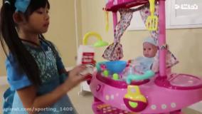 بازی دخترانه آشپزی - عروسک بازی  مراقبت از نی نی کوچولو