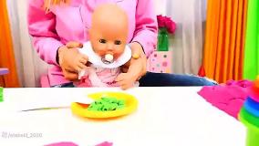 ماجراهای نی نی کوچولو کارتون دخترانه خوشگل - آشپزی با خمیر بازی