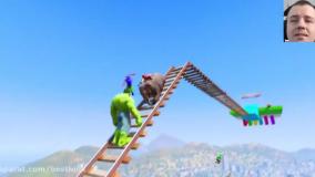 مرد عنکبوتی و هالک و عبور از ریل پر از مرد عنکبوتی