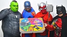 فیلم مرد عنکبوتی : چالش خوردن پیتزا : هالک با مردعنکبوتی و اسپایدرمن دنیای واقعی