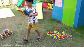 کارتون ماشین بازی جدید بیبوبیبو: پل سازی با لگو رنگی و ماشین سنگین!