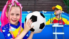 برنامه کودک ایوا و مامان شنا و فوتبال بازی با بابایی | کارتون ایواشو طولانی جدید