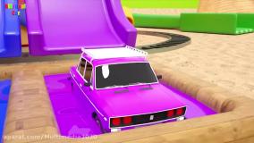 کارتون ماشین بازی جدید ماشین ها و قطار رنگ پاش | انیمیشن ماشین بازی رنگی