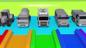 کارتون ماشین بازی جدید کامیون و تانکر و توپ رنگی | انیمیشن ماشین بازی رنگی
