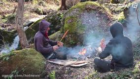 آشپزی در جنگل - کباب مرغ