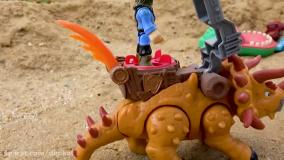 ماشین بازی جدید برای کودکان/اسباب بازی/قسمت 93/ماشین ها در مقابل هالک و دایناسور