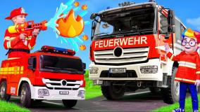 کارتون ماشین بازی آتش نشانی | ماشین بازی کودکانه | ماشین بازی آموزشی