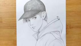 ایده  ترسیم پسر با کلاه برای مبتدیان | الهام برای کوچولوهای هنرمند
