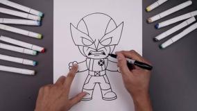 آموزش آسان نقاشی ولورین برای کودکان دختر و پسر + قدم‌به‌قدم با تصویر