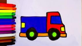 آموزش نقاشی ساده و زیبای ماشین | نقاشی پسرانه و دخترانه