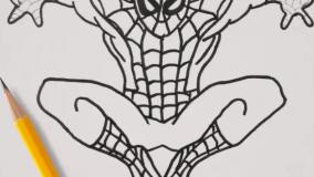 آموزش نقاشی کاراکتر مرد عنکبوتی برای بچه‌ها به زبان ساده | نقاشی آسان