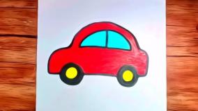 نقاشی کودکانه ماشین زیبا مرحله‌به‌مرحله | ایده‌های جذاب برای دخترها و پسرها