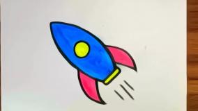 ایده نقاشی موشک بامزه و ساده برای کودکان | الهام برای کوچولوهای هنرمند