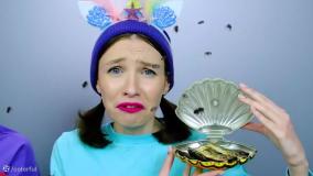 چالش غذای خنده دار چالش خوراکی های دریایی | چالش خوراکی دو نفره بانوان سرگرمی