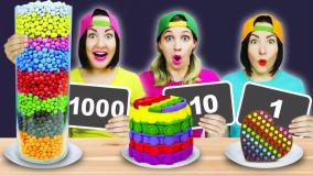 چالش غذایی خنده دار غذاهای کم و زیاد | چالش خوراکی دو نفره بانوان سرگرمی