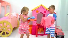 برنامه کودک دیانا و روما چالش پرستار بچه ها | کارتون دیاناشو طولانی جدید