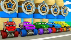 کارتون ماشین بازی کودکانه شاد :  آهنگ شاد ماشین ها رنگارنگ!