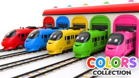 کارتون جدید ماشین بازی طولانی : آموزش رنگها با قطارهای رنگی!