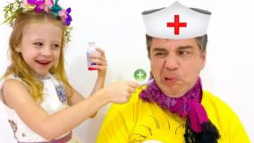 برنامه کودک دخترانه ناستیا - این داستان بیماری پدر