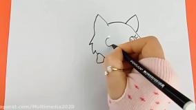 آموزش نقاشی آسان گربه برای بچه ها