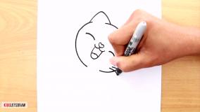 نحوه کشیدن میو گربه ناز | نقاشی گربه