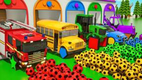 کارتون آموزشی با توپ و ماشین | برنامه کودک ماشین بازی