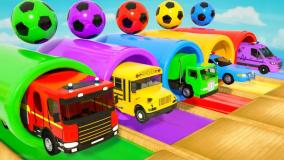 برنامه کودک ماشین بازی : توپ های فوتبال و یادگیری رنگ ماشین ها!