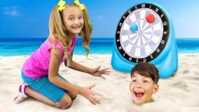 برنامه کودک ساشا و مکس  بازی های تفریحی در ساحل - بانوان کودک