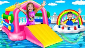 برنامه کودک ساشا و مکس ،  بازی با کیتی و آبشار آب ، برنامه کودک جدید