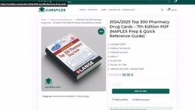 2024/2025 Top 300 Pharmacy Drug Cards – 7th Edition PDF (NAPLEX Prep & Quick Reference Guide)
