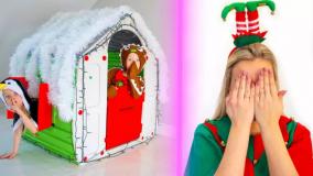 گابی و الکس با مامان قایم موشک بازی می کنند-فیلم کریسمس برای بچه ها