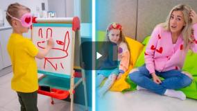 کارتون گابی و الکس - چالش هنر طراحی با مامان ، تفریحی