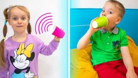 برنامه کودک جدید - گابی و الکس ساخت گوشی با لیوان را یاد می گیرند