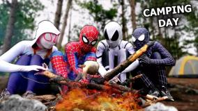 کمپینگ در جنگل و مبارزه با گوئن عنکبوتی - ونوم - مرد عنکبوتی اسپایدرمن