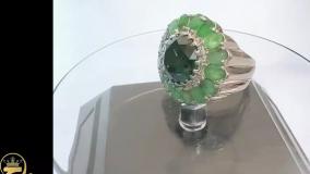 خرید انگشتر نقره مردانه زمرد افغان شیک و خاص
