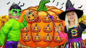 آماده سازی هالووین کاتیا و دیما - برنامه سرگرمی کودک