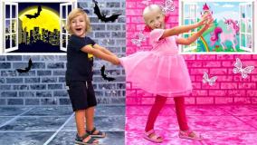 بازی کاتیا و دیما چالش صورتی در مقابل سیاه - برنامه سرگرمی کودک