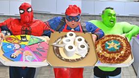 ابرقهرمانان - مردعنکبوتی , هالک ,بتمن ,سوپرمن چالش غذا - سرگرمی تفریحی