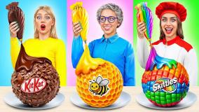 چالش موکبانگ دونا :: چالش غذایی :: چالش خوراکی :: چالش خوردن صورتی و آبی