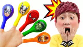 چالش ترکاندن بادکنکها توسط ابر قهرمانان ، مرد عنکبوتی ، هالک ، مرد آهنی