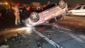 واژگونی پژو ۲۰۶ با صحنه‌های دلخراش در بزرگراه تهران – پاکدشت | 12 مرداد 1404