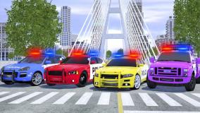 کارتون ماشین پلیس های مختلف و رنگی