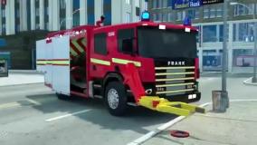 کارتون ماشین پلیس آتش نشانی آمبولانس