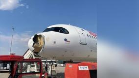 فرود اضطراری در اسپانیا؛ برخورد پرنده با هواپیما حادثه‌ساز شد | 14 مرداد 1404