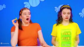 چالش غذای خنده دار خوراکی های بزرگ متوسط کوچک | چالش خوراکی دو نفره بانوان سرگرمی