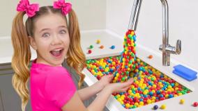 کارتون کودک ساشا و آنیتا صبحانه با شیر | برنامه کودک ساشا طولانی جدید