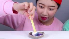 چالش غذای خنده دار دونا آبنبات پستونکی | چالش خوراکی دو نفره بانوان سرگرمی